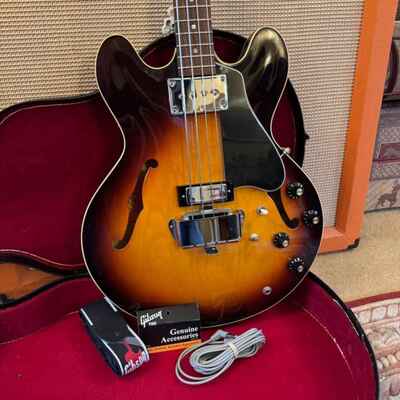 Vintage 1965 Gibson EB2 D *Museum Condition* Sunburst Bass Guitar w /  OHSC & Tags