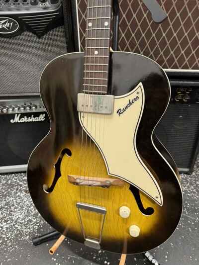Vintage 1960 Supro Ranchero Thinline Hollowbody Guitar W Case