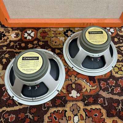 Pair 2x Vintage 1968 Celestion G12M Greenback 25w T1221 16ohm 12" Speaker 1960s