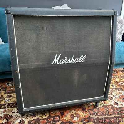 Vintage 1970s Marshall JMP 4×12 Black Guitar Amplifier Cabinet Cab Castors EMPTY