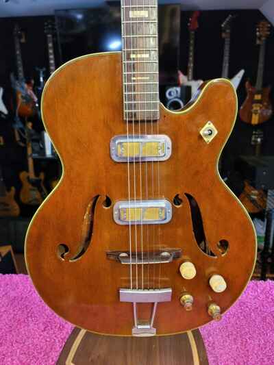 1960 Harmony Meteor H71 Vintage Electric Guitar Blonde w /  Gold Foils & Case