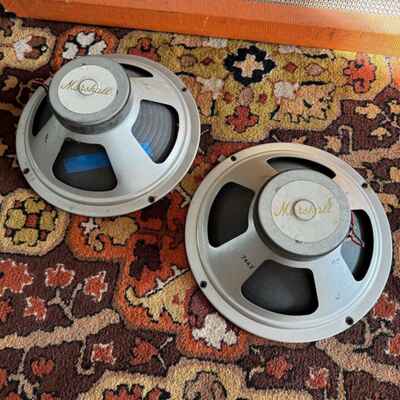 Matched Pair 2x Vintage 1960s Celestion Marshall 7442 10" Speakers *Coil Rub*