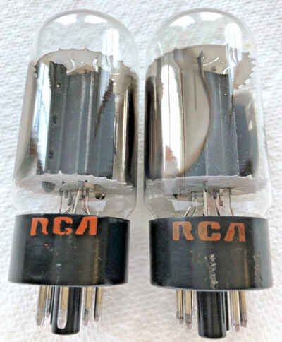 RCA A-NOS 6L6GC BLACK Plate Holy Grail OO Tubes Valves STRONG Matched PAIR 1975!