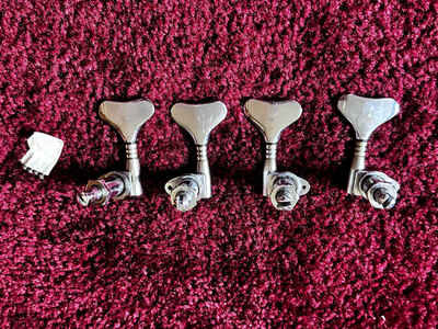 Vintage Original 1960s Gibson EB-3 Tuners Complete set includes Nuts & Washers