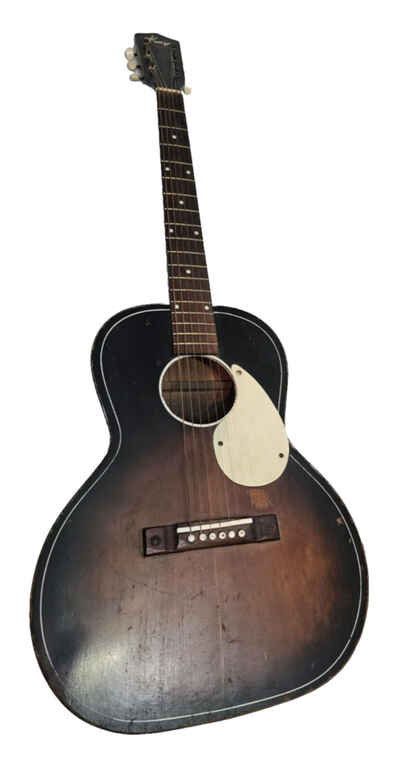 VINTAGE KAY ACOUSTIC GUITAR SUNBURST 6 STRING PARLOR FLAT TOP COLLECTIBLE MUSIC