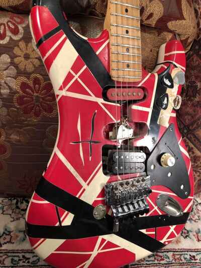 H@t For Teacher MUSIKRAFT CUSTOM built Franky Banana FrankenStrat Tribute Guitar