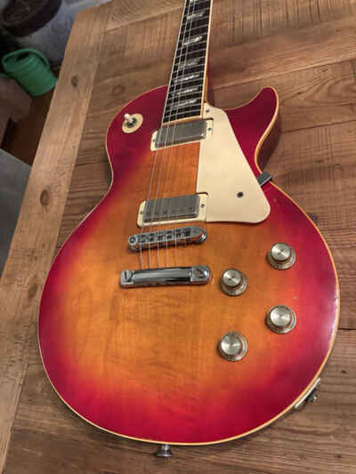 1976 Les Paul Deluxe Cherry Sunburst Original With Gibson HSC