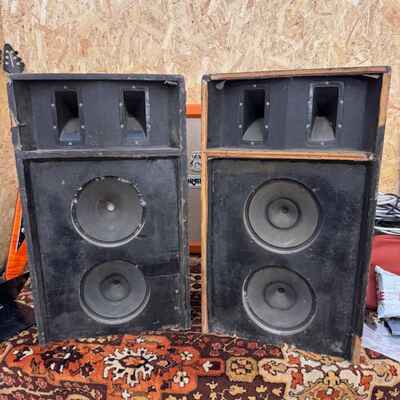 Vintage 1970s WEM Elac 2x10 w /  Tweeter PA Amplifier Cabinets EMPTY *Ex Graphite*