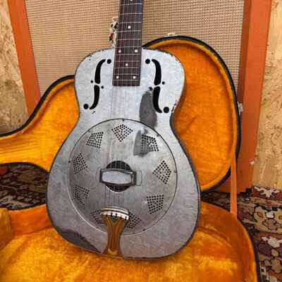 Vintage 1936 1930s National Duolian Steel Resonator Guitar w /  Original Hard Case