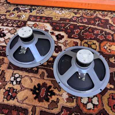 Pair 2x Vintage 1960s Elac 10N / 87 15ohm 10" Speakers Watkins V Front Vox AC10