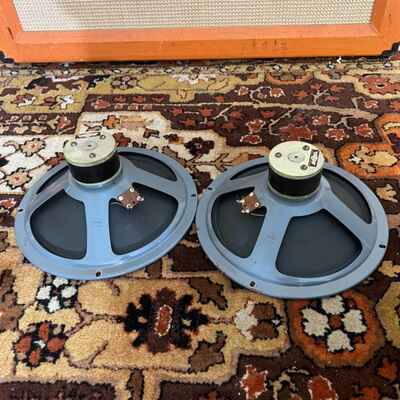 Pair 2x Vintage 1960s Elac 10N / 49 3ohm 10" Speakers Watkins V Front Vox AC10