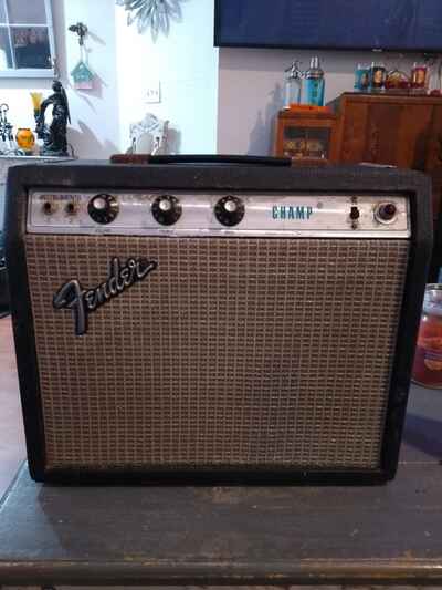 1977 Fender Champ Silverface Guitar Amp -  Good Condition