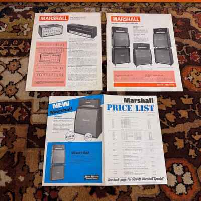Vintage 1971 Marshall Amplifier Original Brochure Catalog Catalogue 1960s 1970s