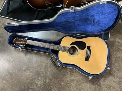 Fender F55-12 string dreadnought acoustic guitar Japan 1978 original hard case