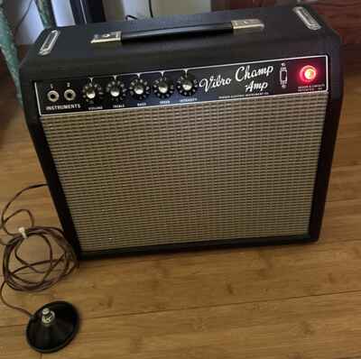 1964 Fender Vibro Champ Amp Black Face pre CBS Very Nice!!! ~ Tested ~ Read All