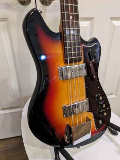 1960s Conrad Model 1246 Full Scale Bass Guitar - Sunburst - Japan - MIJ w /  Case