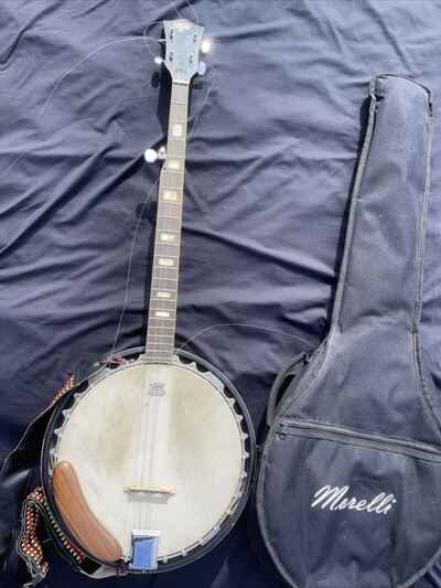Vintage Lotus 5 String Banjo - Remo Weather King Head - Hard to find with case