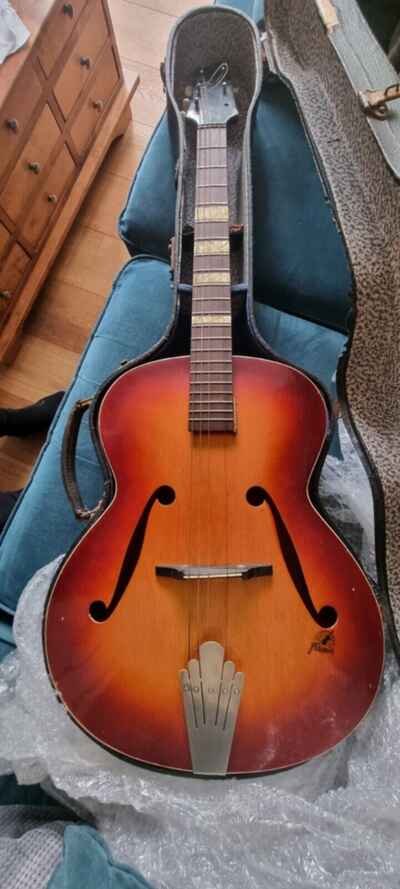 Vintage 1950s Framus Germany Capri 5 / 53 553 Sunburst Archtop Acoustic Guitar