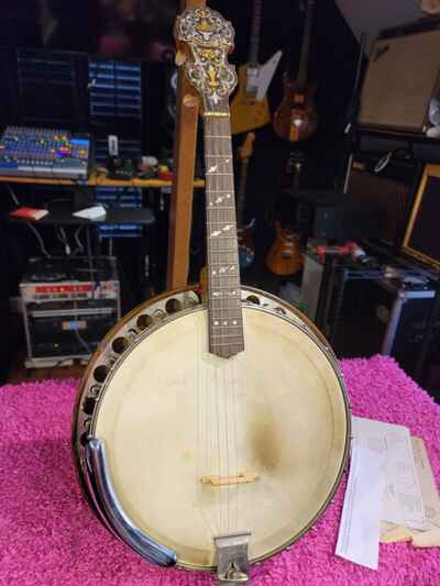 1926 Vtg Paramount Style A Wm. L. Lange Melody "Short Scale" Banjo Mandolin