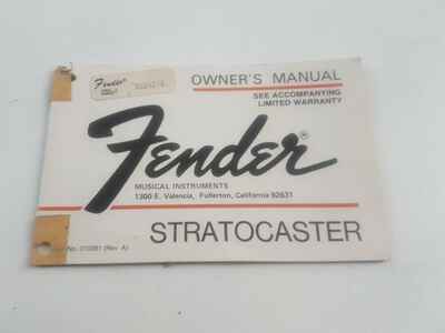 1978 FENDER STRATOCASTER MANUAL