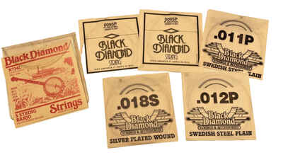 Banjo Strings Black Diamond 5-String Silver Plated Wound N734L Lt Gauge Ball End