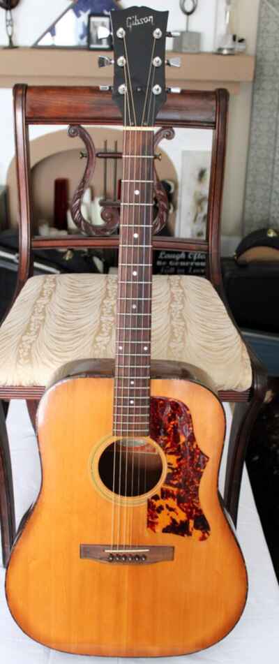 1970s Gibson J-55 Acoustic Arched Back Guitar Natural Finish