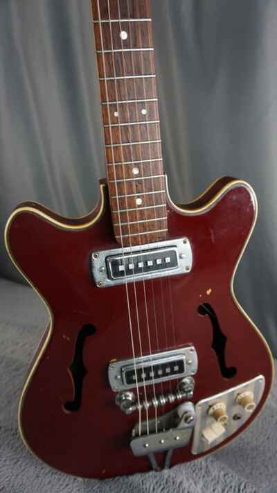 Teisco? Maroon Semi Hollow Electric Guitar