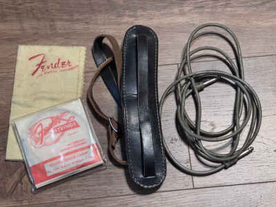 1957-1963 ORIGINAL Fender Case Candy (Strap, Cloth, Cable, Strings)