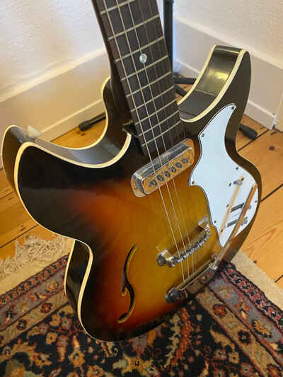 Vintage Circa 1969 Harmony Rebel Hollowbody Electric Guitar