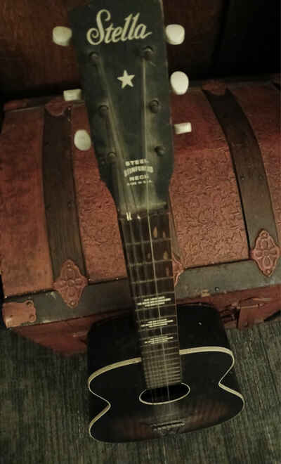 Vintage 19550-1960s Stella Parlor Guitar By Oscar Schmidt  Needs Some Repairs