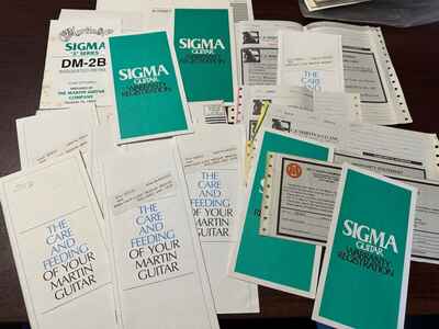 Vintage 1980s Martin Sigma Acoustic Guitar Owner Manuals Warranty Lot Case Candy