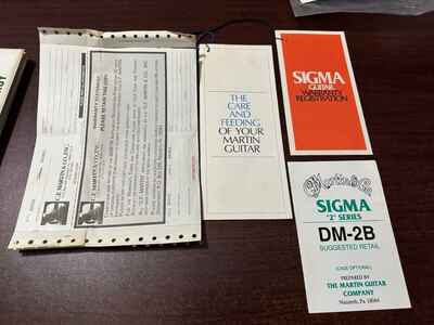 Vintage 1980s Martin DM-2B Sigma Guitar Owner Manual Warranty Case Candy