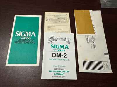 Vintage 1980s Martin DM-2 Sigma Guitar Owner Manual Warranty Case Candy