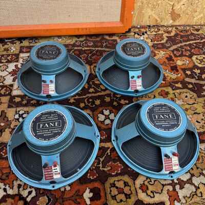 Matched Quad Vintage 1971 Fane 122 / 10a 20w 15ohms 12" Speakers *1970s* Repairs