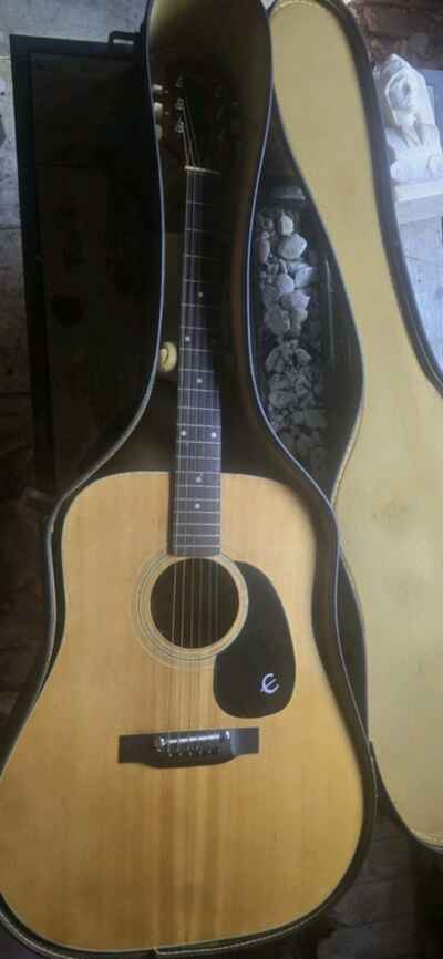 This Epiphone Vintage acoustic guitar, model FT-140, was made in Japan In The 70