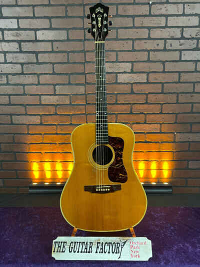 Vintage Guild 1970 D-50NT Dreadnought Acoustic Guitar w /  Hard Case