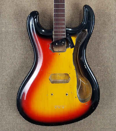 1966 Mosrite The Ventures Bass Husk - Truss Rod Works - Piece of History!