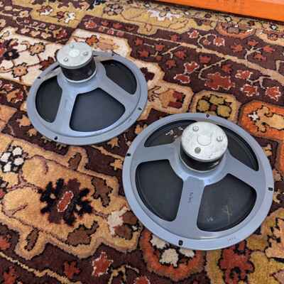 Pair 2x Vintage 1960s Elac 10N / 87 15ohm 10" Speakers Watkins V Front Vox AC10