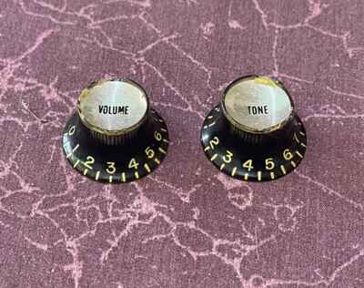 Vintage 1965 Gibson EB-O Bass Knobs (2)