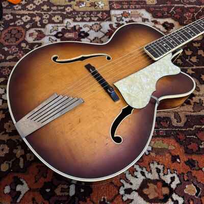 Vintage 1958 Hofner President Brunette Acoustic Archtop Guitar Hard Case *1950s*