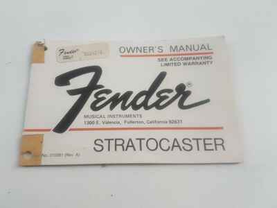 1978 FENDER STRATOCASTER MANUAL