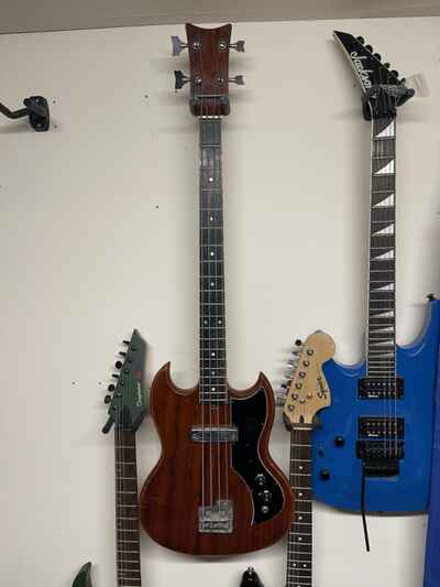 Kay Vintage Retro 60s / 70s Sg Style Electric Bass Guitar Short Scale 4 String