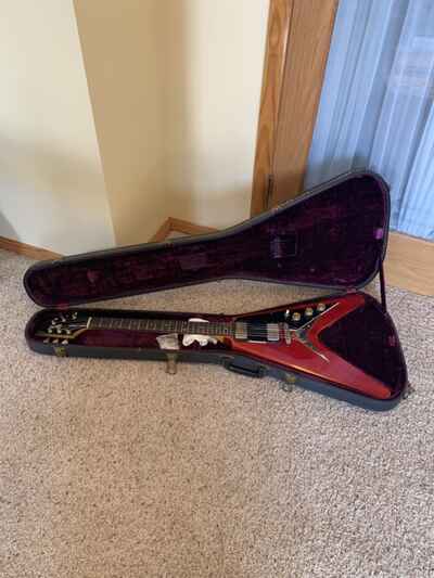 Ibanez Flying V 1970s Guitar, Ibanez Rocket Roll Red