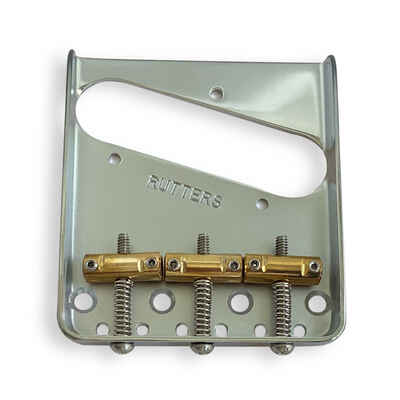 Rutters Vintage Tele Bridge, Chrome Plated with Brass Comp Saddles