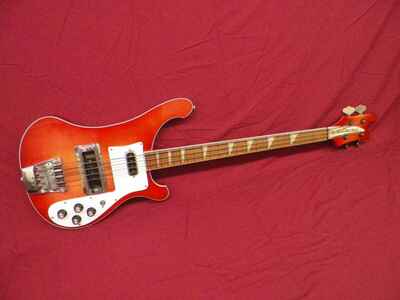 1978 Rickenbacker 4001 Fretless Fireglo Electric Bass Guitar