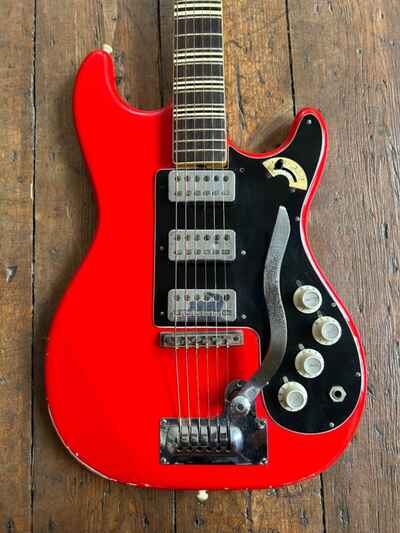 Vintage 1963 Hofner Super Solid III 173 Red Solid Guitar. All original.