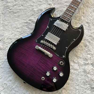 SG style 6-string purple electric guitar perfect sound quality can be customized