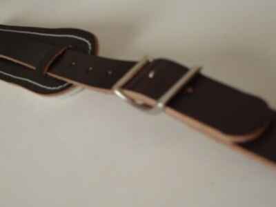 Cornhusker Guitar Straps Shoulderpad Guitar Strap Brown 49"  Standard length -3