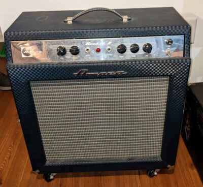 Vintage Ampeg Rocket 2 Guitar Tube Amp with pedal Very Clean! GS-12
