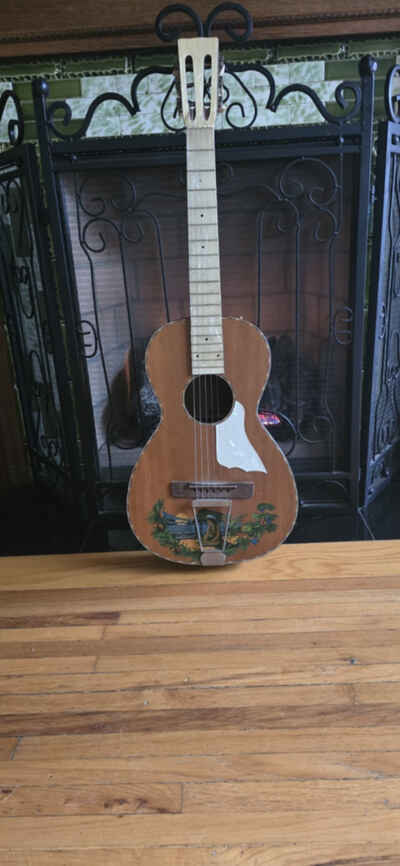 Vintage 1930s Silvertone Parlor Acoustic With Regal Tail Piece